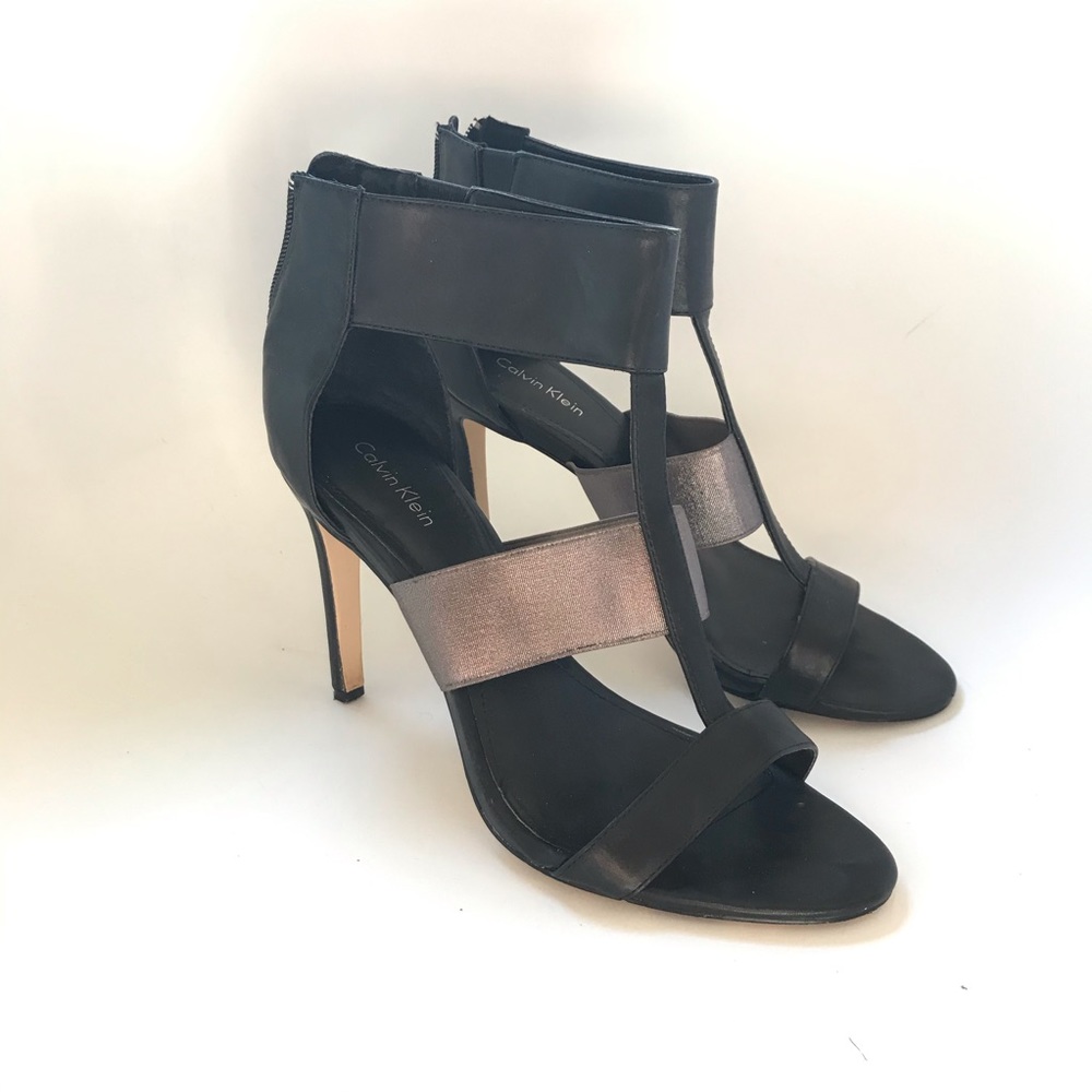 Calvin Klein Black pumps with metallic detail